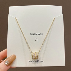 new fashion golden zircon Titanium thin chain necklace