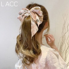 Spring and Summer Big Bow Floral Barrettes Back Head Hair Clip