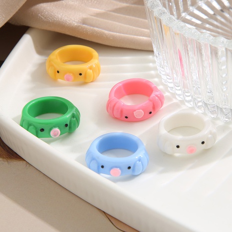 New Creative pink blue Cartoon Octopus shape Resin Ring's discount tags