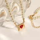 Mode Herz Brief Perle Schlsselbein Kette 18K Vergoldung Kupfer Halskettepicture11
