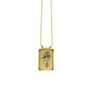 Mode Einfache DoppelSeitige Blume 18K Goldberzogene Edelstahl Halskettepicture9