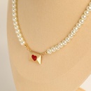Mode Herz Brief Perle Schlsselbein Kette 18K Vergoldung Kupfer Halskettepicture10