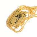 Mode Einfache DoppelSeitige Blume 18K Goldberzogene Edelstahl Halskettepicture7