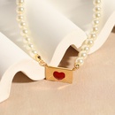 Mode Herz Brief Perle Schlsselbein Kette 18K Vergoldung Kupfer Halskettepicture9