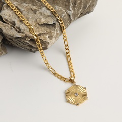 Collar de acero inoxidable chapado en oro de 18K con forma geométrica Simple a la moda