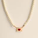 Mode Herz Brief Perle Schlsselbein Kette 18K Vergoldung Kupfer Halskettepicture12