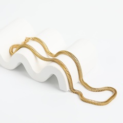 simple golden electroplate thick Chain Stainless Steel necklace