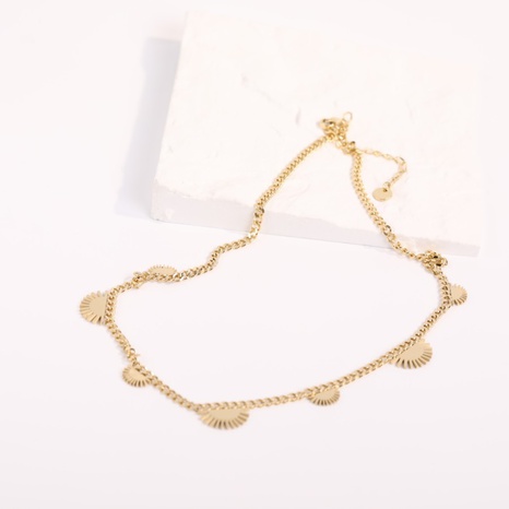 Simple golden geometric electroplate adjustable Stainless Steel Necklace's discount tags