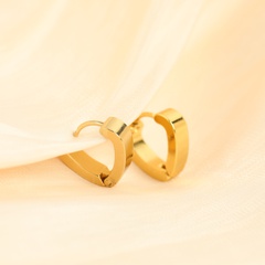 Mode Einfache Herz 18K Gold Edelstahl Ohrringe Drei-Stück Set