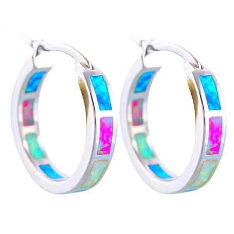 colorful Drop Oil inlaid C-shape Earrings multi colors's discount tags