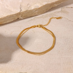 New Style 18K Gold Plated stainless steel snake bone chain Anklet