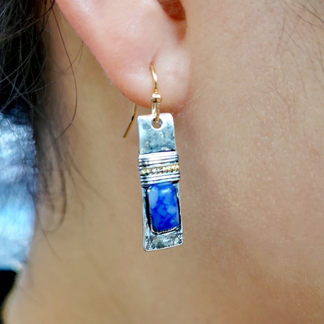 Kreative einfarbig Handgemachte Natürliche Stein intarsien Ohrringe's discount tags