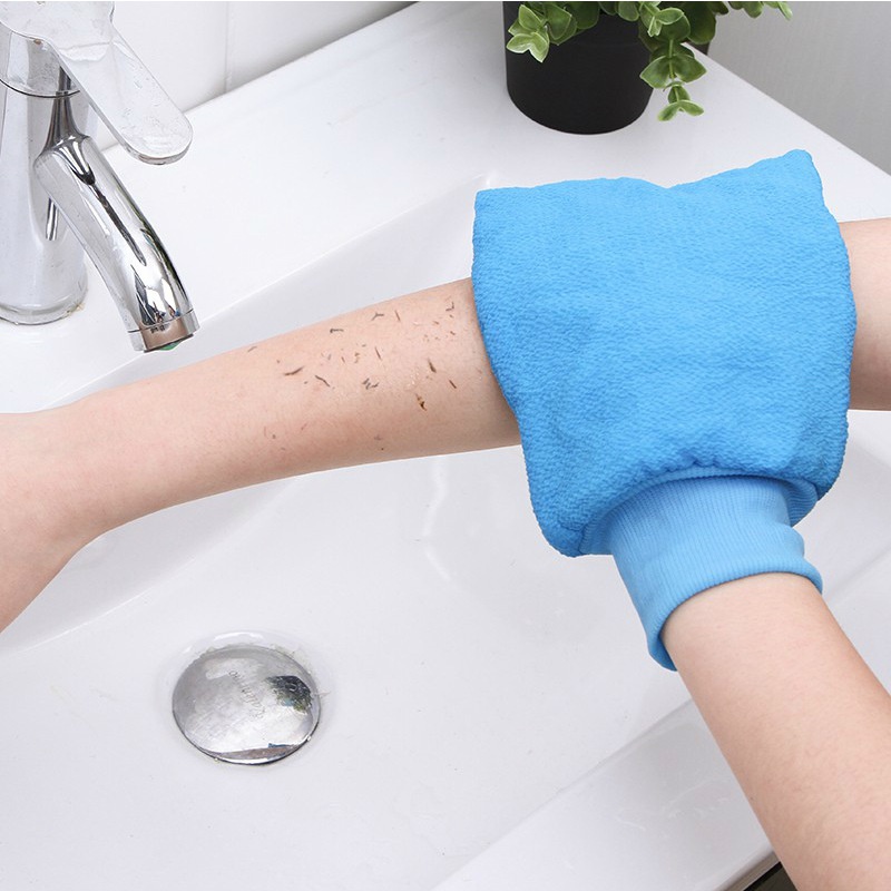 Household Bath Towel DoubleSided Thickened Gloves random color