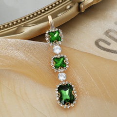 Fashion Exquisite Green Emerald Inlaid Barrettes Hair Accessories