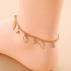 Fashion Elegant Frosted Small Leaf Tassel Round Beads Ankle Foot Ornaments