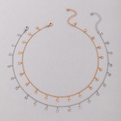 Mode Einfachen Einzelnen-Schicht Stern Stitching Kette Geometrische Perlen Legierung Halskette