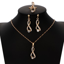 WomenS Elegant Fashion Geometric Alloy Earrings Necklace Diamond Jewelry Setspicture13