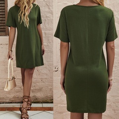Women's Spring and Summer Fashionable Solid Color Loose Casual Sexy Dress