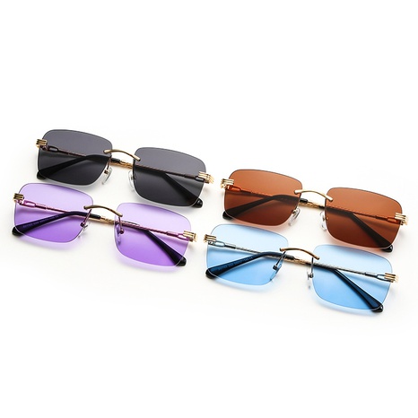 New Retro Style Square Frameless Multicolor Metal Sunglasses's discount tags