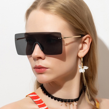 Neue Stil Großen Platz Rim Farbverlauf Rahmenlose Sonnenbrille's discount tags