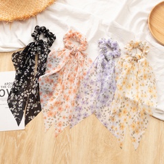 fashion new Style Colorful Floral pattern Streamer Head Rope bow hair scrunchies