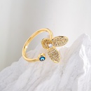 New style flower eye Copper Plating 18K Gold Dripping Oil Open Zircon Ringpicture6