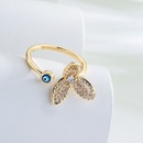 New style flower eye Copper Plating 18K Gold Dripping Oil Open Zircon Ringpicture7