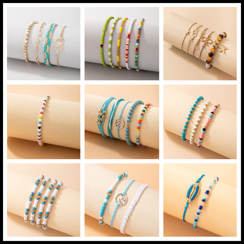 Mode Creative Simple Color Gomtrique Lotus Alliage Bracelet Ensemble