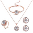 Frau Mode Klassischer Stil Geometrisch Runde Legierung Strass steine Ringe Ohrringe Halskette Diamant Schmuck Setspicture14