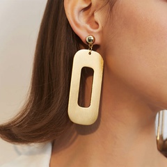 Fashion Simple Ol Square Hollow Geometric Shape Alloy Earrings