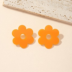 Fashion Simple Sweet Hollow Orange Flower Geometric Alloy Earrings