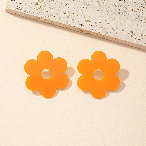 Mode Simple Doux Creux Orange Fleur Géométrique Alliage Boucles D'oreilles's discount tags