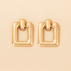 New Fashion Simple Geometric Square Hollow Alloy Earrings