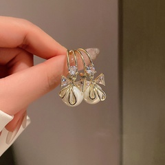 Koreanische Version Legierung Wassertropfen Ohrringe Täglich Eingelegter Zirkon Zirkon Drop Ohrringe Als Bild