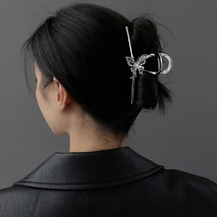 Fashion Metallic Style Butterfly Decoration Shark Clip Neutral Hair Accessories