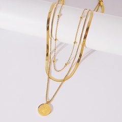 Neue stil Königin Münze Anhänger Multi-Schicht Titan Stahl Halskette Schlüsselbein Kette