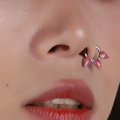 Fashion Diamond-Embedded Fake Nasal Splint Nose Stud Body Piercing Accessories