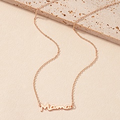 Simple solid color Letter Mama decor Collarbone Necklace