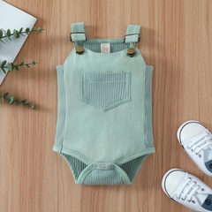 2022 New Fashion Baby Casual Solid Color Strap Rompers Jumpsuit