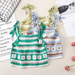 new Style Hollow Crocheted Flower Strap Strappy Sleeveless vest Top
