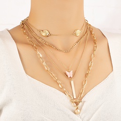 Fashion Simple Butterfly Animal Metal Female Multi-Layer Alloy Necklace