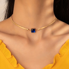 Mode Kreative Einfache Quadratische Diamant Weibliche Schlüsselbein Kette Legierung Halskette