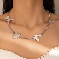 New Fashion Simple Butterfly Silver Animal Metal Clavicle Chain Alloy Necklace