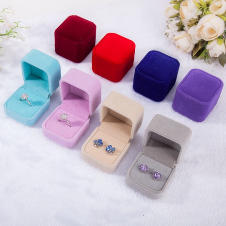 Solid Color Flannel Jewelry Badge Ring Box Wholesale's discount tags