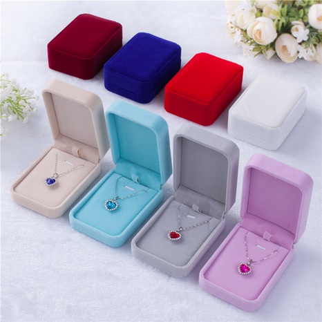 Flannel Solid Color Jewelry Necklace Large Pendant Packaging Box Wholesal's discount tags