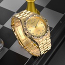 Neue Mode Diamant Stahl Strap Gold Quarz Einfache Skala Paar Uhrpicture9