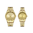 Neue Mode Diamant Stahl Strap Gold Quarz Einfache Skala Paar Uhrpicture8