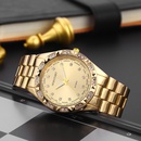 Neue Mode Diamant Stahl Strap Gold Quarz Einfache Skala Paar Uhrpicture11
