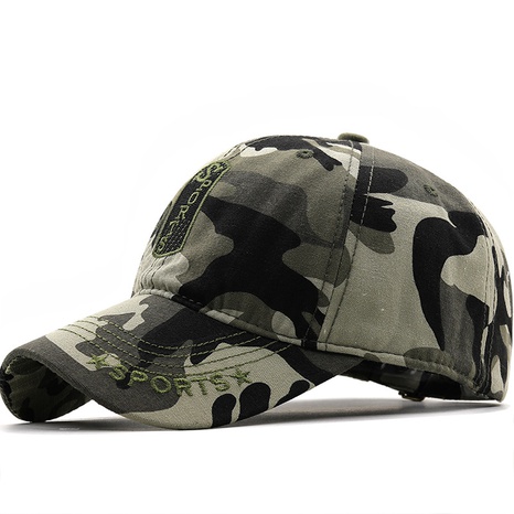 Camouflage printed letters Embroidered Cap's discount tags