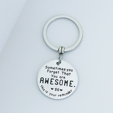 Stainless Steel Lettering Friendship Gift Keychain Accessories Couple Pendant's discount tags
